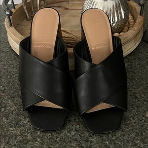 LC Lauren Conrad Black Mules with Memory Foam